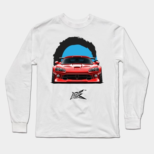 dodge viper 2008 srt10 lowered red Long Sleeve T-Shirt by naquash